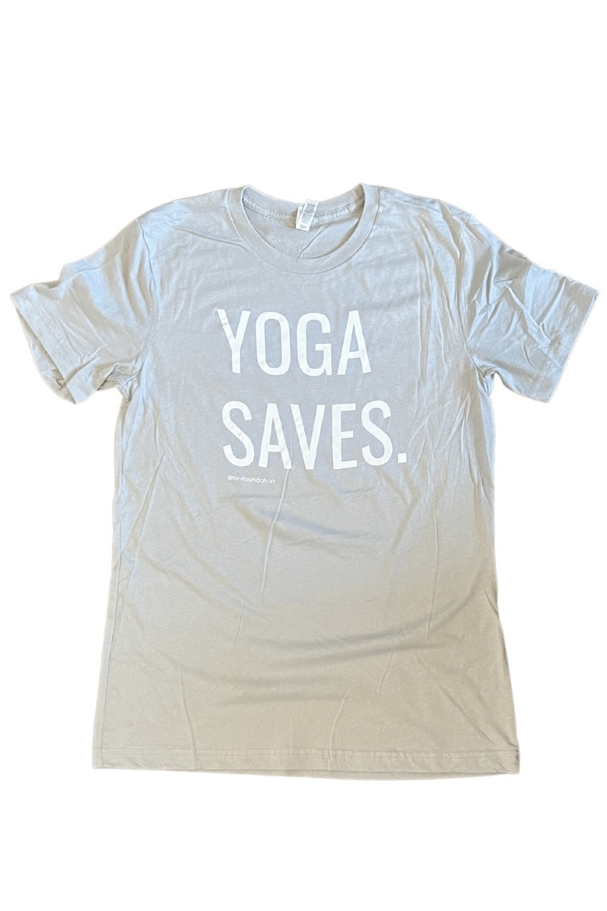 Yoga Saves Light Grey Straight Cut T-Shirt